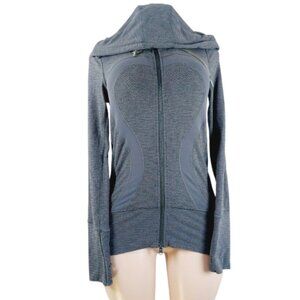 Lululemon Women's Grey Heathered Soft Mini Check Stride Performance Jacket Sz 4